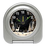 Christmas Winter Xmas Scene Nature Forest Tree Moon Travel Alarm Clock Front