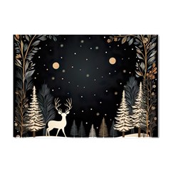 Christmas Winter Xmas Scene Nature Forest Tree Moon Crystal Sticker (a4) by Vaneshop
