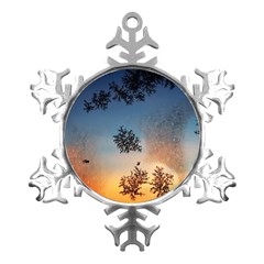 Hardest-frost-winter-cold-frozen Metal Small Snowflake Ornament by Amaryn4rt