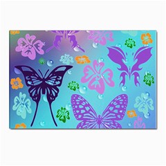 Butterfly Vector Background Postcard 4 x 6  (pkg Of 10) by Amaryn4rt