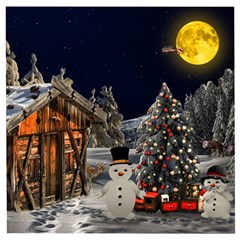 Christmas-landscape Wooden Puzzle Square by Amaryn4rt