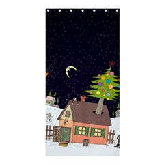 House Tree Man Moon Night Stars Shower Curtain 36  X 72  (stall)  by Pakjumat