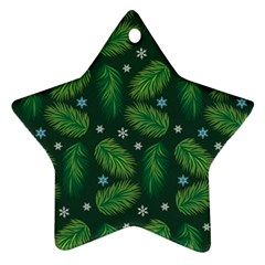 Leaves Snowflake Pattern Holiday Ornament (star) by Pakjumat