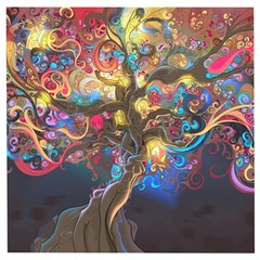 Psychedelic Tree Abstract Psicodelia Wooden Puzzle Square by Modalart