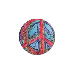 Hippie Peace Sign Psychedelic Trippy Golf Ball Marker by Modalart