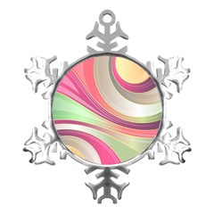 Abstract Colorful Background Wavy Metal Small Snowflake Ornament by Amaryn4rt