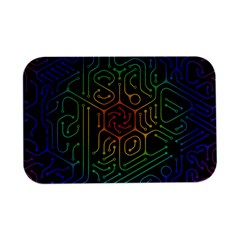 Circuit Hexagonal Geometric Pattern Background Pattern Open Lid Metal Box (silver)   by Vaneshop