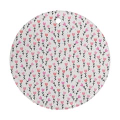 Flowers Pattern Decoration Design Round Ornament (two Sides) by Ravend