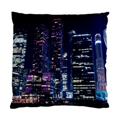 Black Building Lighted Under Clear Sky Standard Cushion Case (two Sides) by Modalart