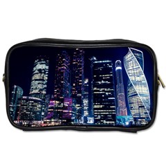 Black Building Lighted Under Clear Sky Toiletries Bag (two Sides) by Modalart