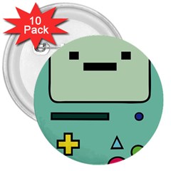 Adventure Time Beemo Bmo Illustration Cartoons 3  Buttons (10 Pack)  by Sarkoni