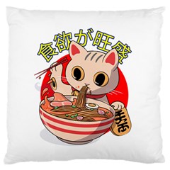 Ramen Cat Noodles Cute Japanes Standard Premium Plush Fleece Cushion Case (one Side) by Modalart