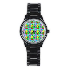 Star Texture Template Design Stainless Steel Round Watch by Ravend