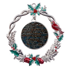 Close Up Code Coding Computer Metal X mas Wreath Holly Leaf Ornament by Amaryn4rt
