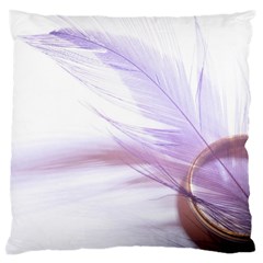 Ring Feather Marriage Pink Gold Large Cushion Case (two Sides) by Amaryn4rt