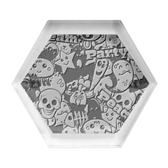 Graffiti Characters Seamless Pattern Hexagon Wood Jewelry Box by Bedest