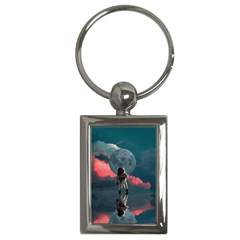 Astronaut Moon Space Nasa Planet Key Chain (rectangle) by Maspions