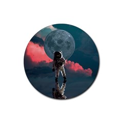 Astronaut Moon Space Nasa Planet Rubber Coaster (round) by Maspions
