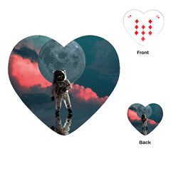 Astronaut Moon Space Nasa Planet Playing Cards Single Design (heart) by Maspions