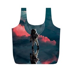 Astronaut Moon Space Nasa Planet Full Print Recycle Bag (m) by Maspions