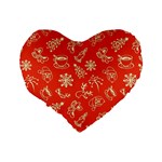 Green Christmas Breakfast   Standard 16  Premium Heart Shape Cushions Back
