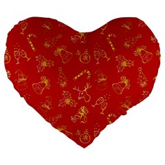 Holy Night - Christmas Symbols  Large 19  Premium Heart Shape Cushions by ConteMonfrey