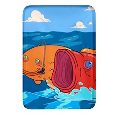 Adventure Time Fish Landscape Rectangular Glass Fridge Magnet (4 Pack) by Sarkoni