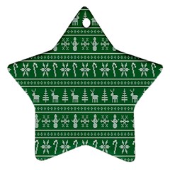 Wallpaper Ugly Sweater Backgrounds Christmas Star Ornament (two Sides) by artworkshop