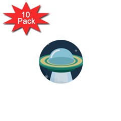 Illustration Ufo Alien  Unidentified Flying Object 1  Mini Buttons (10 Pack)  by Sarkoni