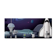 Alien Astronaut Scene Hand Towel by Bedest