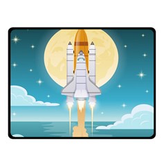 Space Exploration Illustration Two Sides Fleece Blanket (small) by Bedest