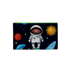 Boy Spaceman Space Rocket Ufo Planets Stars Cosmetic Bag (xs) by Ndabl3x