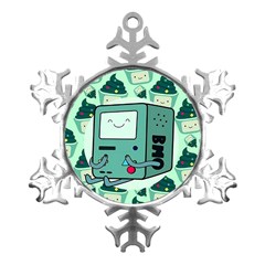 Adventure Time Bmo Metal Small Snowflake Ornament by Bedest