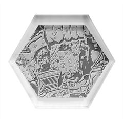Stickerbomb Crazy Graffiti Graphite Monster Hexagon Wood Jewelry Box by Bedest