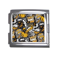 Boom Bang Art Crazy Drawing Graffiti Hello Retro Sayings Yellow Mega Link Italian Charm (18mm) by Bedest