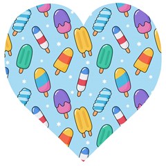 Cute Kawaii Ice Cream Seamless Pattern Wooden Puzzle Heart by Apen