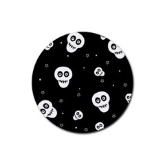 Skull Pattern Rubber Coaster (round) by Ket1n9