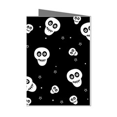 Skull Pattern Mini Greeting Cards (pkg Of 8) by Ket1n9