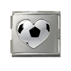 Soccer Ball Mega Link Heart Italian Charm (18mm) by Ket1n9