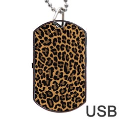 Tiger Skin Art Pattern Dog Tag Usb Flash (two Sides) by Ket1n9