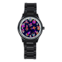 Space Patterns Stainless Steel Round Watch by Hannah976