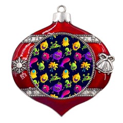 Space Patterns Metal Snowflake And Bell Red Ornament by Hannah976