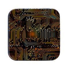 Circuits Circuit Board Orange Technology Square Metal Box (black) by Ndabl3x