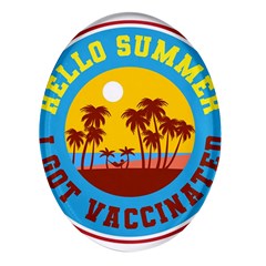 Vaccination Summer Oval Glass Fridge Magnet (4 Pack) by Cendanart