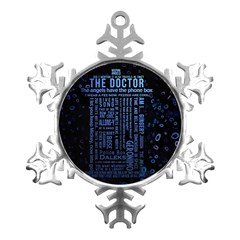 Doctor Who Tardis Metal Small Snowflake Ornament by Cendanart