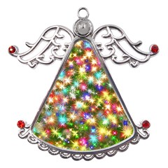 Star Colorful Christmas Abstract Metal Angel With Crystal Ornament by Cendanart