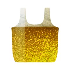 Light Beer Texture Foam Drink In A Glass Full Print Recycle Bag (m) by Cemarart