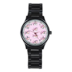 Unicorn Clouds Colorful Cute Pattern Sleepy Stainless Steel Round Watch by Grandong