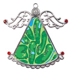 Golf Course Par Golf Course Green Metal Angel With Crystal Ornament by Cemarart