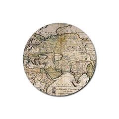 Tartaria Empire Vintage Map Rubber Round Coaster (4 Pack) by Grandong